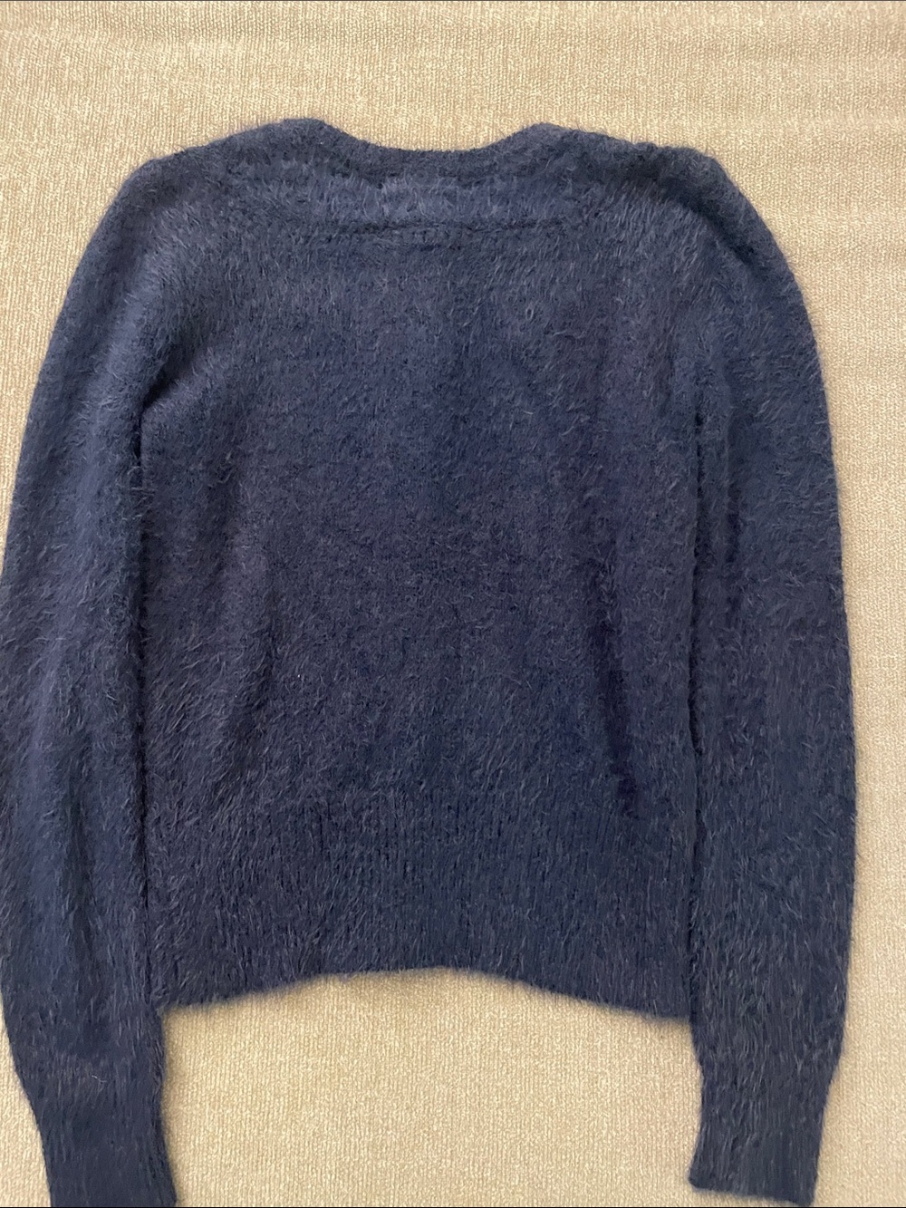 The Reeds Navy Fuzzy Button-Front Cardigan - Picture 3 of 3